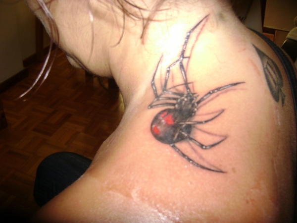 neck spider tattoo Spider Tattoo Design Ideas