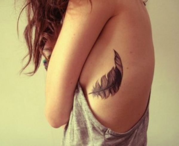 49 feather tattoo on side Feather Tattoos Design Ideas