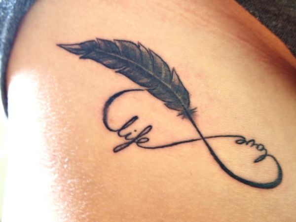 Infinity feather tattoo Feather Tattoos Design Ideas