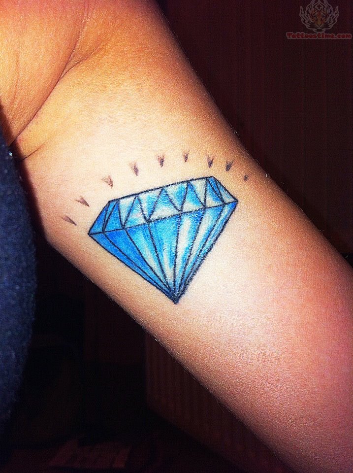 awesome blue diamond tattoo Diamond Tattoo Design Ideas