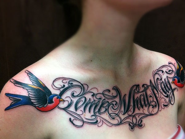 beautifull tattoo Ladies Chest Tattoos Design Ideas