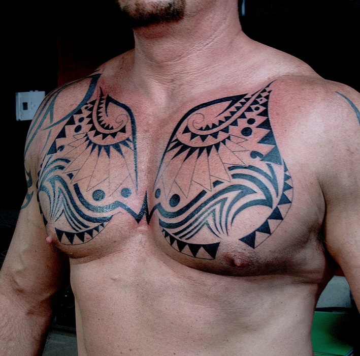 chest tribal tattoos Mens Chest Tattoos Design Ideas