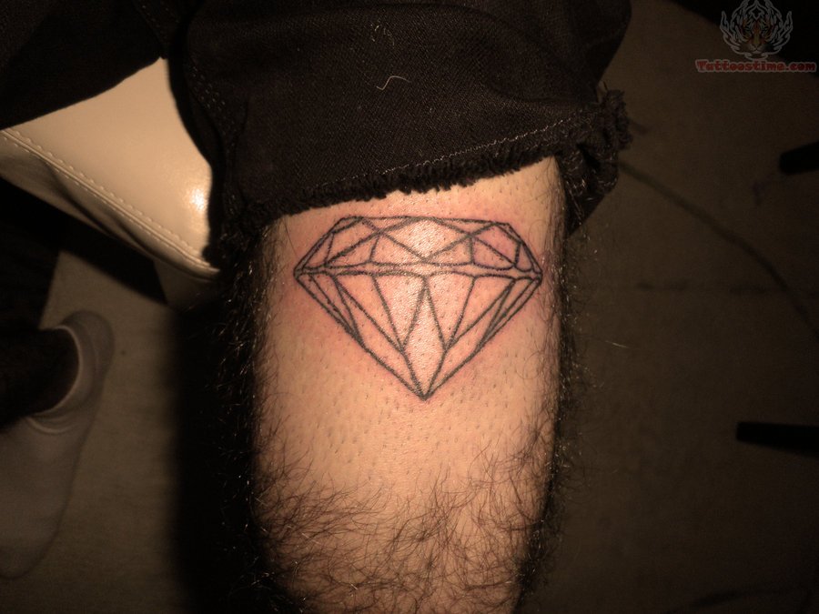 crystal diamond tattoo on calf Diamond Tattoo Design Ideas