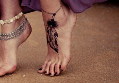 feather tattoo ankle tat Feather Tattoos Design Ideas