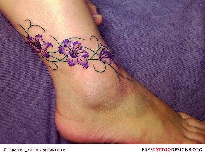 floral ankle Ankle Tattoo Design Ideas