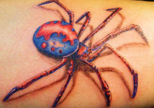 red spider Spider Tattoo Design Ideas