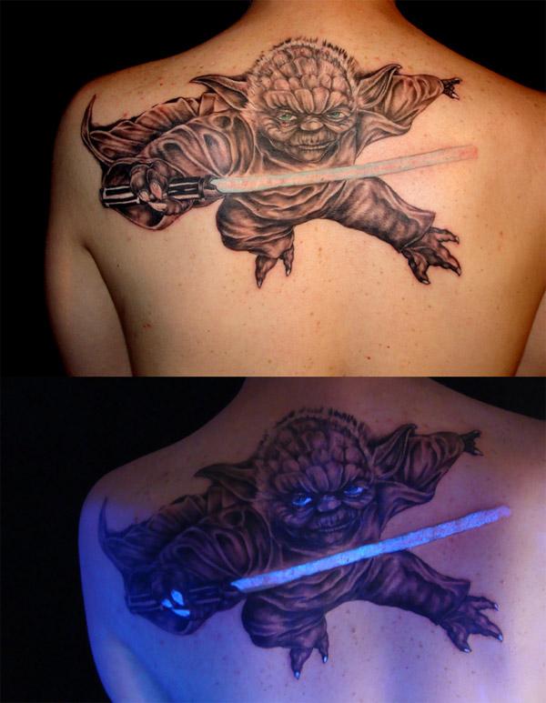uv tattoo yoda Glow in the dark Tattoos Design ideas