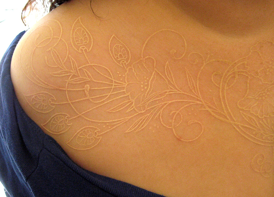 white tattoo flower 1 White Ink Tattoos Design ideas