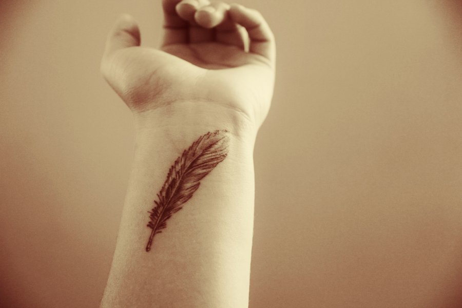wrist feather tattoo for girls Feather Tattoos Design Ideas